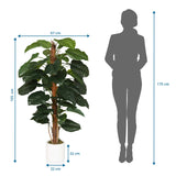 Dessin dimensionnel de la Plante artificielle EPIPREMNUM d'une hauteur de 155 cm et d'une largeur de 67 cm de hjh OFFICE