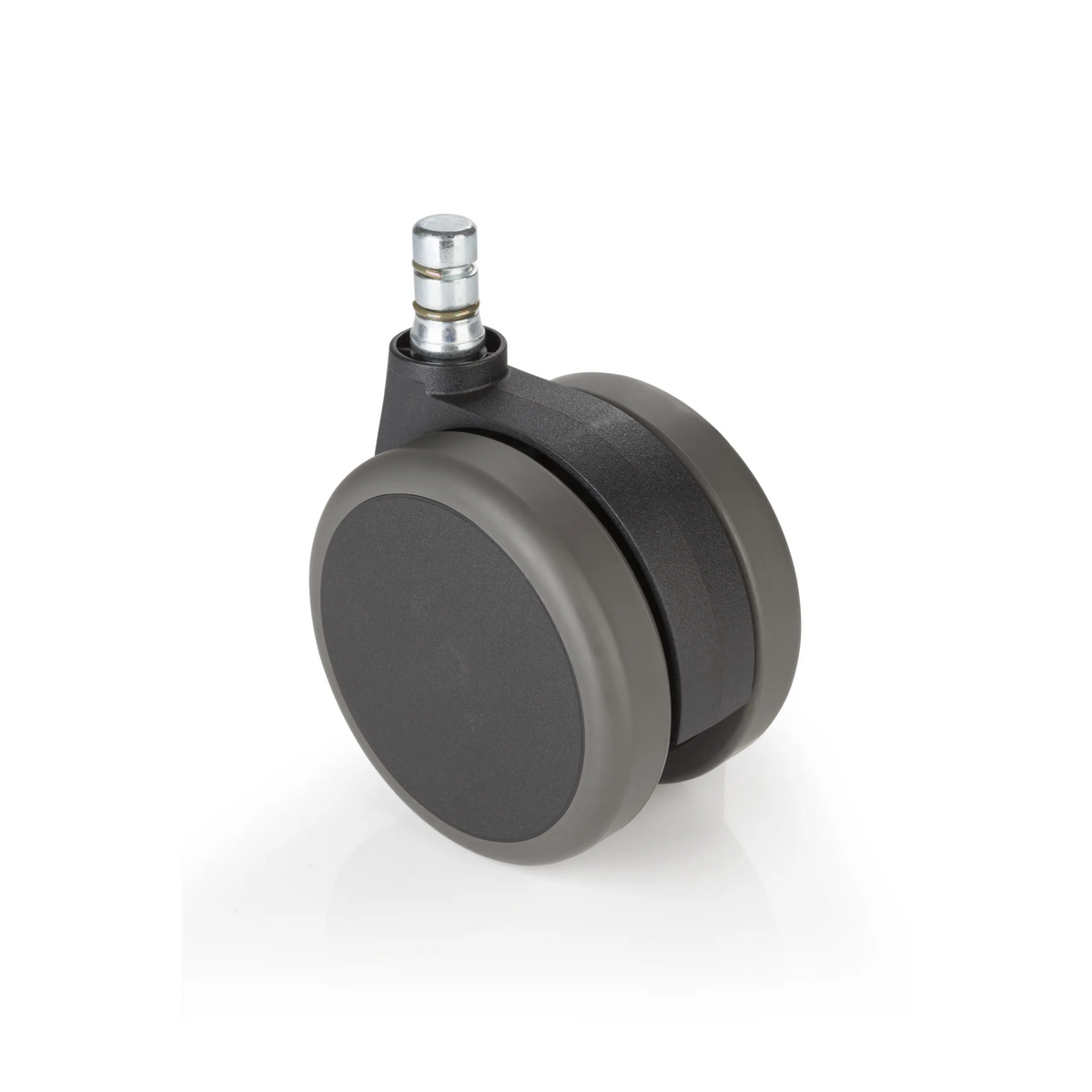 Roulettes 5x ROLO No-Noise 11mm/75mm noires pour sols durs avec tige métallique argentée de hjh OFFICE – vue à 360° (vue arrière 180°)