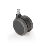 Roulettes 5x ROLO No-Noise 11mm/75mm noires pour sols durs avec tige métallique argentée de hjh OFFICE – vue à 360° (vue arrière 180°)