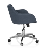 Siège de bureau à domicile SOLAO 100 gris foncé avec coque rembourrée et base à cinq roulettes de hjh OFFICE – vue à 360° (vue de profil 100°)