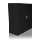 Armoire de classement COLOR AS 105 noire avec deux portes et une poignée argentée de hjh OFFICE – vue à 360° (vue de trois quarts avant 45°)