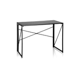 Bureau pliant EASY UP MULTI noir avec une traverse en X pour la stabilité de hjh OFFICE – vue à 360° (vue de face 20°)