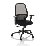 Siège de bureau de qualité professionnelle CARLOW I noir avec dossier en maille et piètement à cinq roulettes de hjh OFFICE – vue à 360° (vue de face 15°)