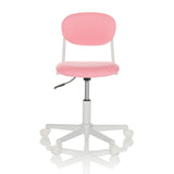 Chaise pivotante pour des enfants KIDDY BASE I rose avec piètement en étoile et cinq roulettes de hjh OFFICE – vue à 360° (vue de face 0°)