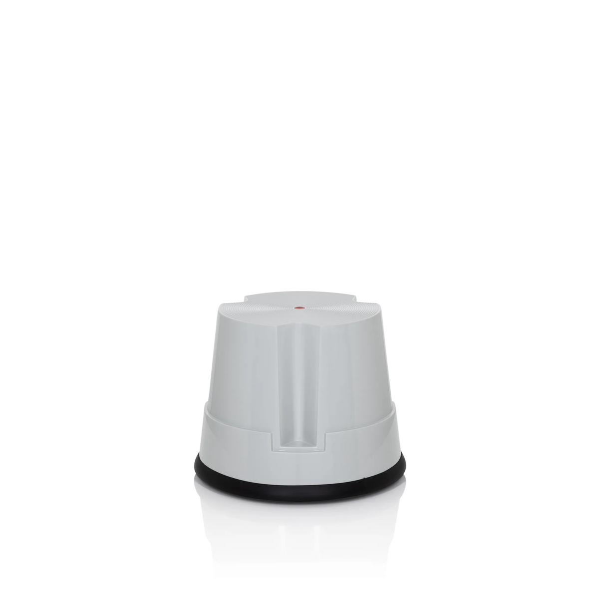 Tabouret marchepied TIO-S gris avec anneau de base noir antidérapant de hjh OFFICE – vue à 360° (vue de face 0°)