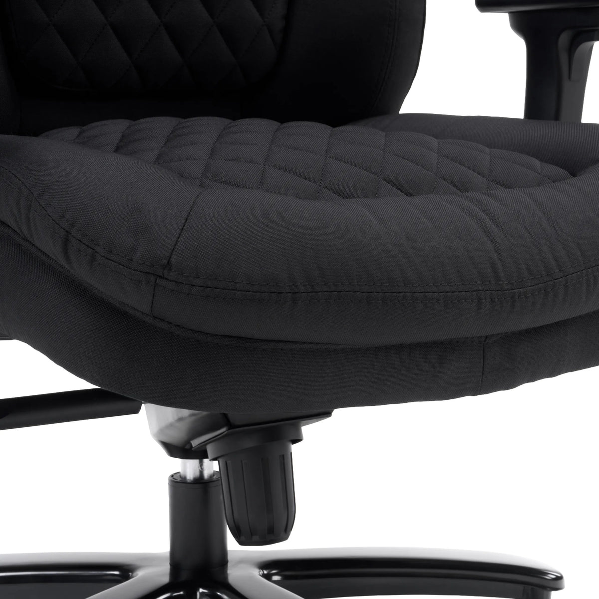 Assise en tissu matelassé noir du siège pivotant XXL Pullmann Gen2 de hjh OFFICE