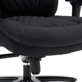 Assise en tissu matelassé noir du siège pivotant XXL Pullmann Gen2 de hjh OFFICE