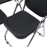 Assise noire et structure chromée de la Chaise pliante Esto T de hjh OFFICE