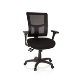 Siège de direction de qualité professionnelle IMPACT PRO noir avec dossier en maille et base à cinq roulettes de hjh OFFICE – vue à 360° (vue de face 20°)