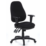 Siège de bureau de qualité professionnelle ZENIT PRO noir avec accoudoirs et piètement à cinq roulettes de hjh OFFICE – vue à 360° (vue de trois quarts avant 40°)