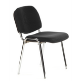 Chaise à quatre pieds XT 600 C noire avec assise et dossier rembourrés de hjh OFFICE – vue à 360° (vue de trois quarts avant 60°)