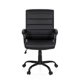 Siège de direction pour bureau à domicile ERGOSMOOTH BIG noir, capitonné, sur base à cinq roulettes de hjh OFFICE – vue à 360° (vue de face 0°)