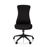 Siège de bureau de qualité professionnelle OFFICE XT noir avec piètement et cinq roulettes de hjh OFFICE – vue à 360° (vue de face 0°)