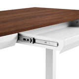 Plateau à clavier coulissant du bureau réglable en hauteur électriquement Worktime Plus en noyer et blanc de hjh OFFICE