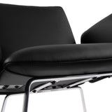 Assise et piètement en chrome de la chaise rembourrée DESIGNIA V en noir de hjh OFFICE