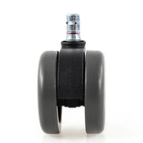 Roulette noire individuelle 5x ROLO No-Noise 11mm/65mm pour sols durs avec tige métallique de hjh OFFICE