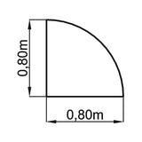 Dessin technique de l'équerre LE90 / LE91 de 0,80 x 0,80 m de hjh OFFICE PRO
