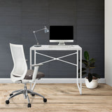 Bureau blanc EASY UP H I avec dimensions 78 x 46 cm et piètement en croix de hjh OFFICE