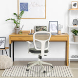 Siège de bureau à domicile TOP 108 W gris avec dossier en maille et accoudoirs blancs de hjh OFFICE