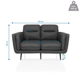 Dessin technique du Canapé lounge VINTALUX avec une largeur de 143 cm et une hauteur de 90 cm de hjh LIVING