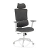 Siège de bureau à domicile ERGOMY WF avec revêtement en tissu gris et cadre blanc de MyBuero