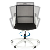 Fonction pivotante et inclinaison du dossier du Siège de bureau de qualité professionnelle MOVE-TEC NET 3D W en blanc-noir de hjh OFFICE