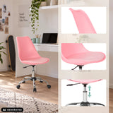 Siège de bureau à domicile FANCY PRO rose avec pied en étoile chromé et roulettes de hjh OFFICE