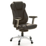 Siège de direction de qualité professionnelle EMBASSY 200 L noir avec revêtement en cuir, accoudoirs et pied en étoile argenté de hjh OFFICE