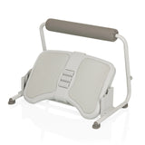 Repose-pieds PODI FMW gris clair avec surface texturée et un support rembourré de hjh OFFICE – vue à 360° (vue de profil 90°)