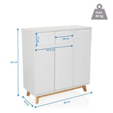 Dessin coté de la Commode ESTHA avec 80 × 85 cm et une charge maximale de 40 kg de hjh LIVING