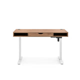Bureau réglable en hauteur électriquement Worktime Style en chêne et blanc avec tiroir de hjh OFFICE – vue à 360° (vue de face 0°)
