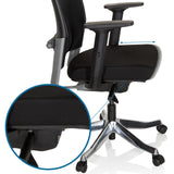 Accoudoirs réglables et mécanisme d'assise du siège de bureau de qualité professionnelle IKAST I en noir de hjh OFFICE