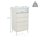 Dessin coté de la Commode BJORDAL avec une hauteur de 100 cm et une largeur de 55 cm de hjh LIVING