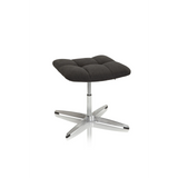 Tabouret rembourré noir SARANTO avec assise carrée et piètement étoile en métal de hjh OFFICE – vue à 360° (vue de face 20°)