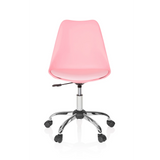 Siège de bureau à domicile FANCY PRO rose avec pied en étoile et cinq roulettes de hjh OFFICE – vue à 360° (vue de face 0°)