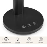 Commandes tactiles sur le pied noir de la lampe de bureau Lumanova D4 de hjh OFFICE