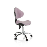 Chaise pivotante pour des enfants KIDDY GTI-3 rose avec piètement brillant et cinq roulettes de hjh OFFICE – vue à 360° (vue de trois quarts avant 60°)