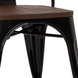 Assise en bois et structure en métal noir de la chaise de bistrot VANTAGGIO COMFORT W de hjh OFFICE