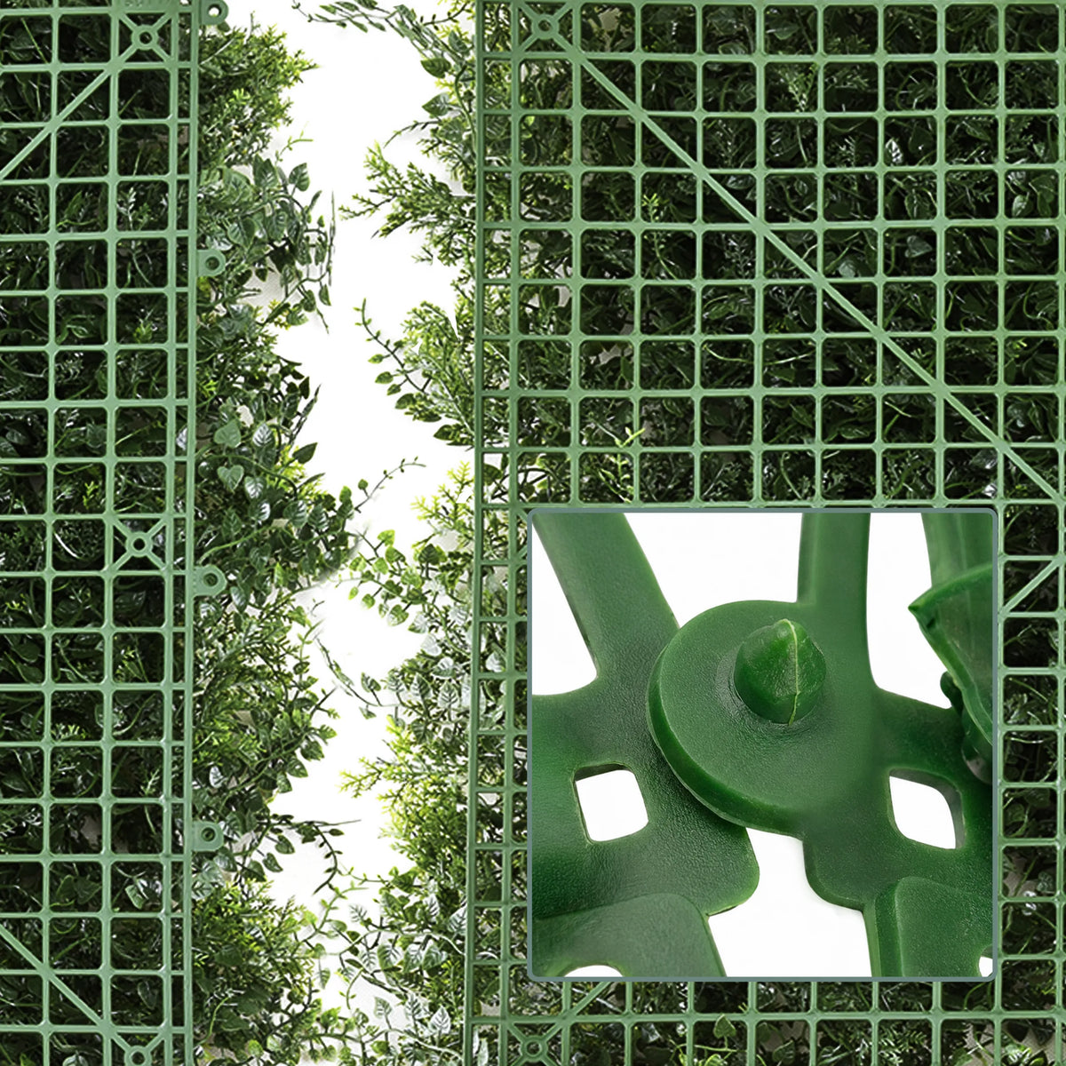 Grille en plastique vert avec élément de connexion du tapis végétal LEAFLUXE 2 de hjh LIVING