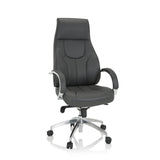 Siège de direction de qualité professionnelle ELEGANCE I gris avec accoudoirs et pied brillant à cinq roulettes de hjh OFFICE – vue à 360° (vue de face 20°)