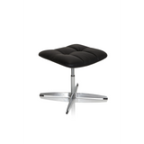 Tabouret rembourré noir SARANTO en similicuir avec pied en étoile à quatre branches de hjh OFFICE – vue à 360° (vue de trois quarts avant 40°)