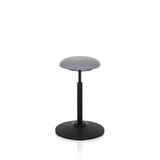 Siège assis-debout BALANCE SIT gris avec assise ronde et pied noir de hjh OFFICE – vue à 360° (vue de trois quarts avant 60°)