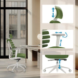 Appuie-tête, accoudoirs et assise réglables en hauteur du siège de bureau de qualité professionnelle ERGO LINE W en Mystic Forest de hjh OFFICE