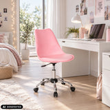 Siège de bureau à domicile rose FANCY PRO avec un pied en étoile en métal brillant de hjh OFFICE