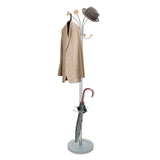 Portemanteau SPACE en argent avec crochets pour vêtements, repose-chapeaux et porte-parapluie intégré de hjh OFFICE