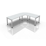 Bureau en L JAVA 12 S en chêne noueux avec pieds blancs de hjh OFFICE PRO