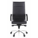 Siège de direction de qualité professionnelle PARMA 20 noir en cuir piqué avec base à cinq roulettes de hjh OFFICE – vue à 360° (vue de face 0°)