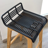 Coque d'assise noire à structure à lamelles du tabouret de bar LONSO W en chêne de hjh OFFICE