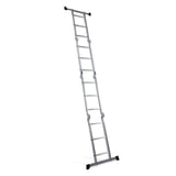 Échelle pliante SOLID W3 en aluminium argentée avec douze marches de hjh OFFICE – vue à 360° (vue de trois quarts arrière 216°)