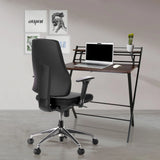 Siège de bureau de qualité professionnelle PRO-TEC 200 noir avec accoudoirs et roulettes à un bureau de hjh OFFICE